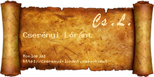 Cserényi Lóránt névjegykártya