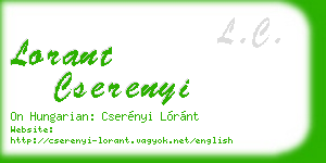 lorant cserenyi business card